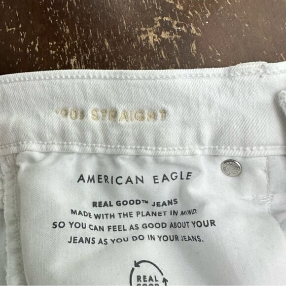 American Eagle 90’s straight Jeans white Size 2 Regular - Picture 8 of 9
